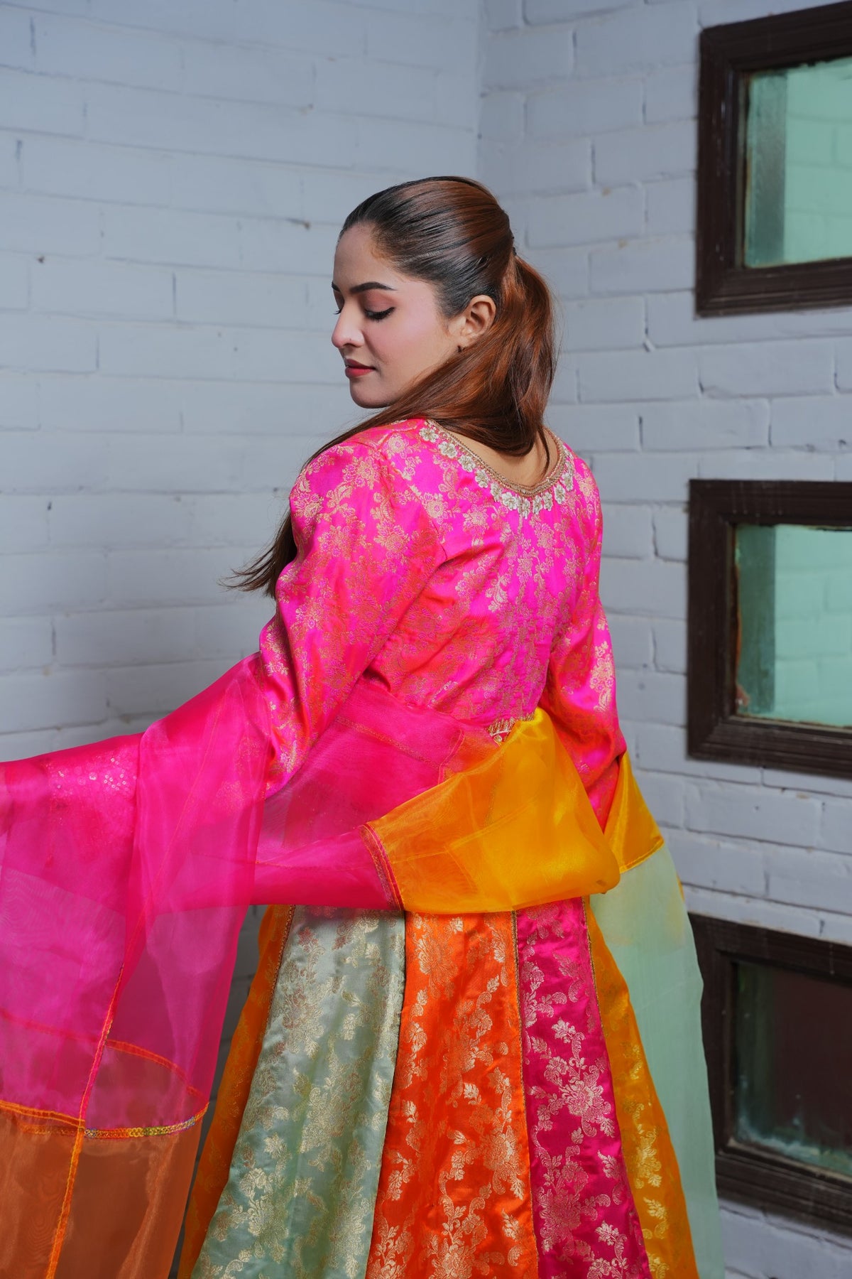 Detail of shirt back and dupatta