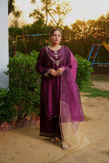 Urooj purple silk suit — full outfit with dupatta