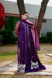 Urooj purple gown and crushed maxi — dupatta styling