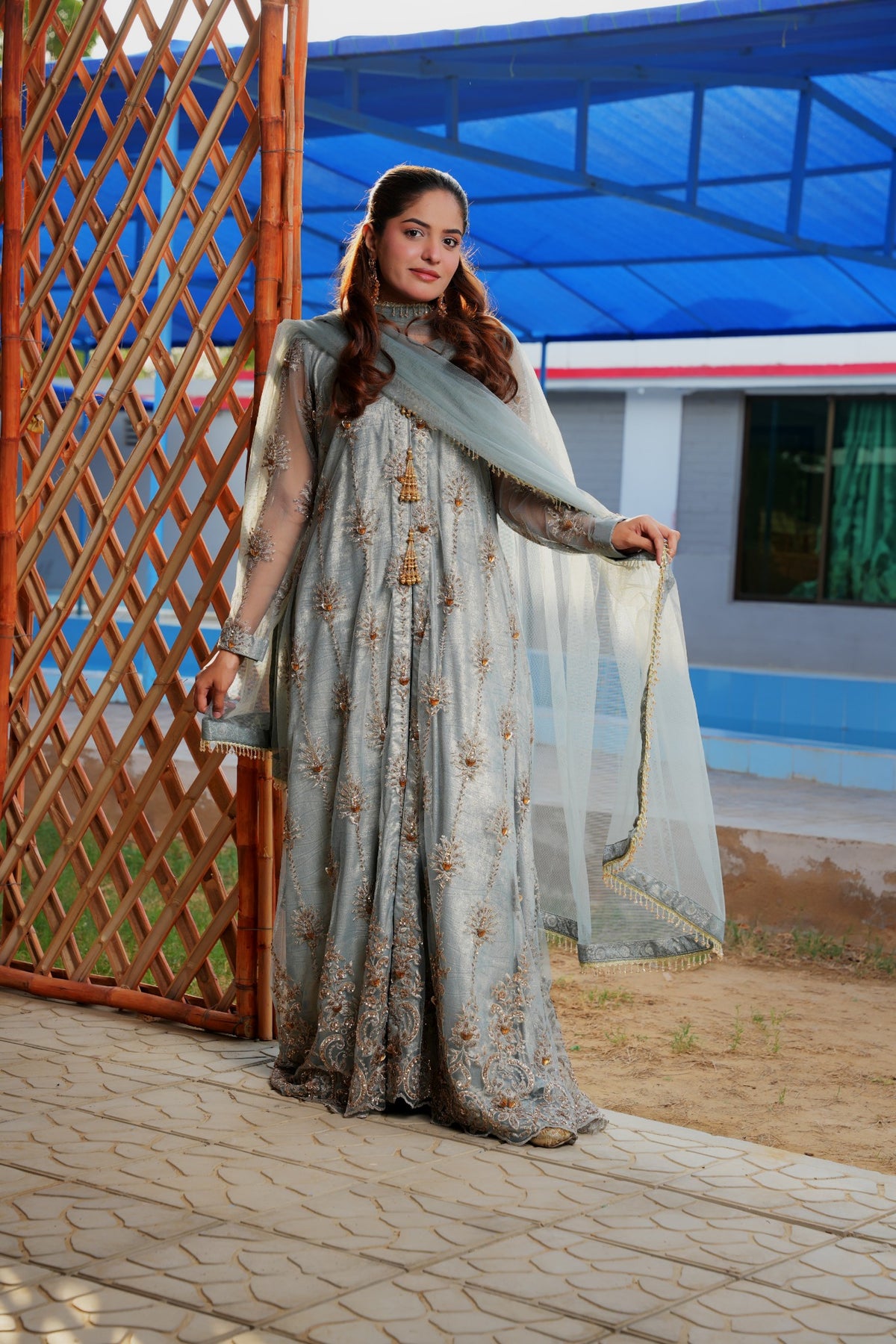 Urooj ferozi formal set — front with dupatta
