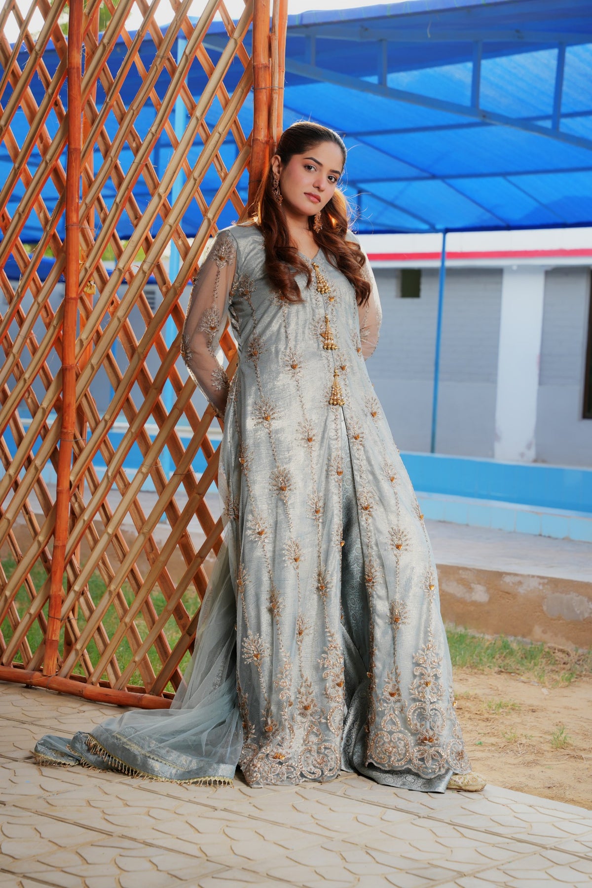 Urooj ferozi formal set — embroidery detail