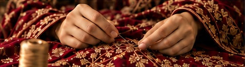 Finishing an embroidered garment by hand